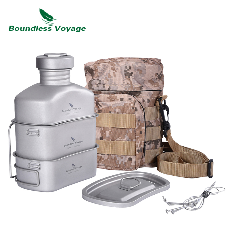 Outdoor Camping Games - Boundless Voyage Outdoor Military Canteen Bottle