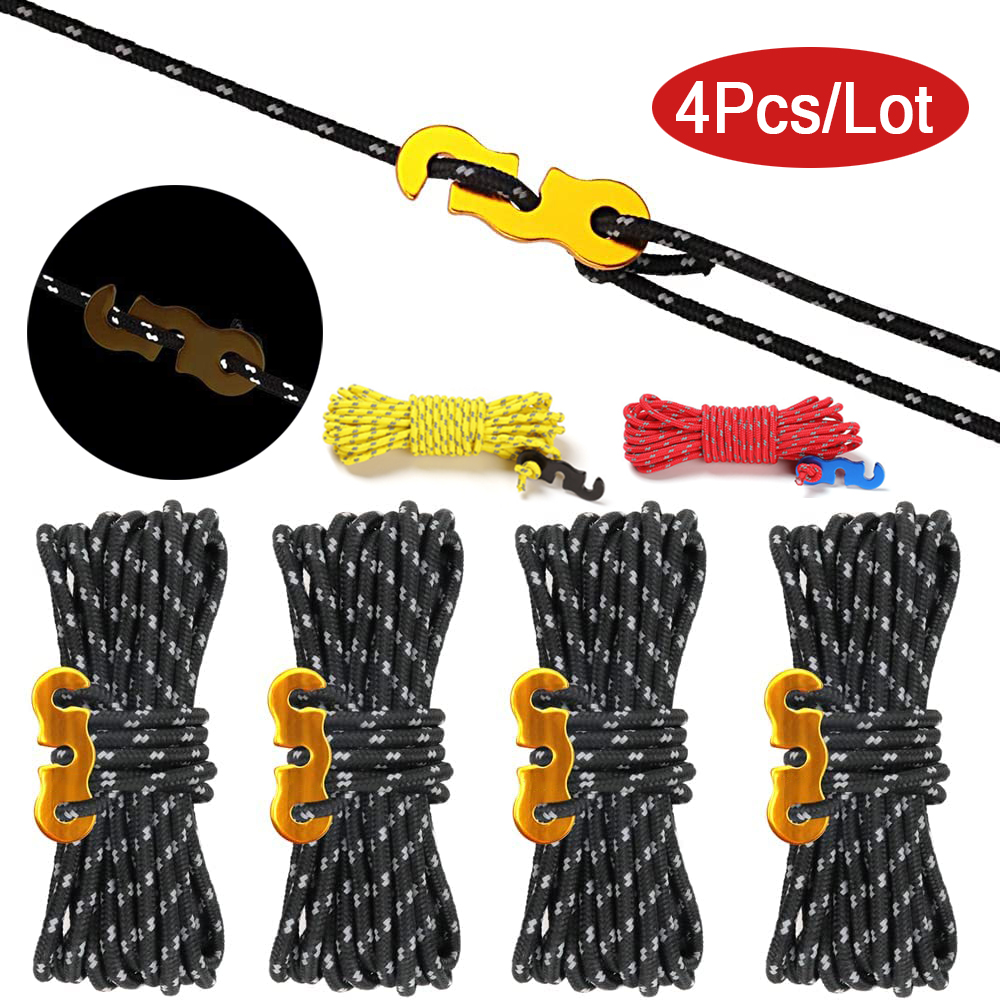 Outdoor Camping Canopy - 4Pcs Outdoor Guy Lines Tent Cords