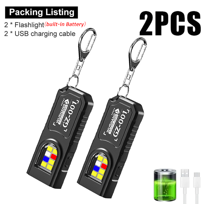 Outdoor Camping Adventure - Multifunctional Keychain Flashlight USB Rechargeable Mini
