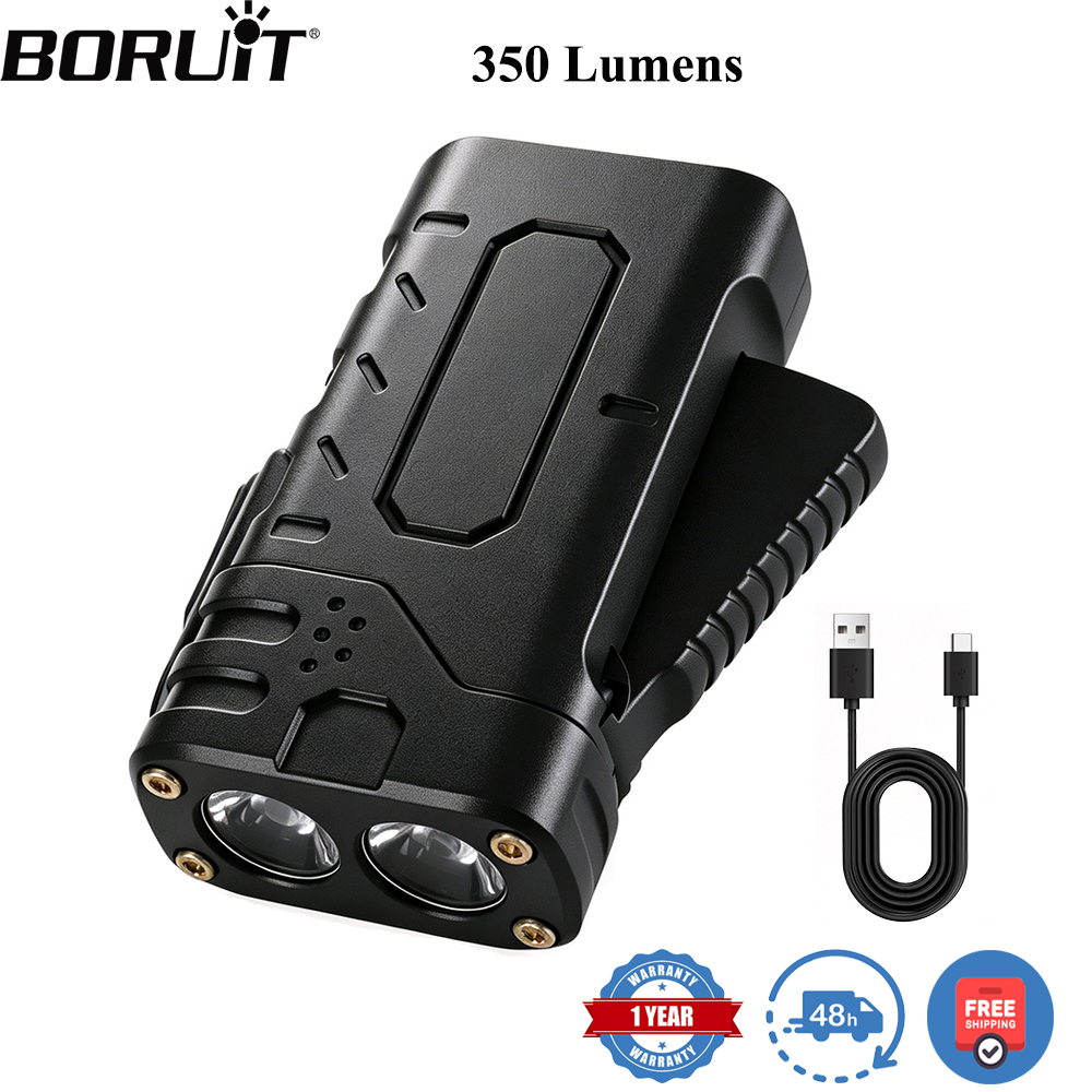 Outdoor Camping Adventure - BORUIiT Hand Crank EDC LED Flashlight