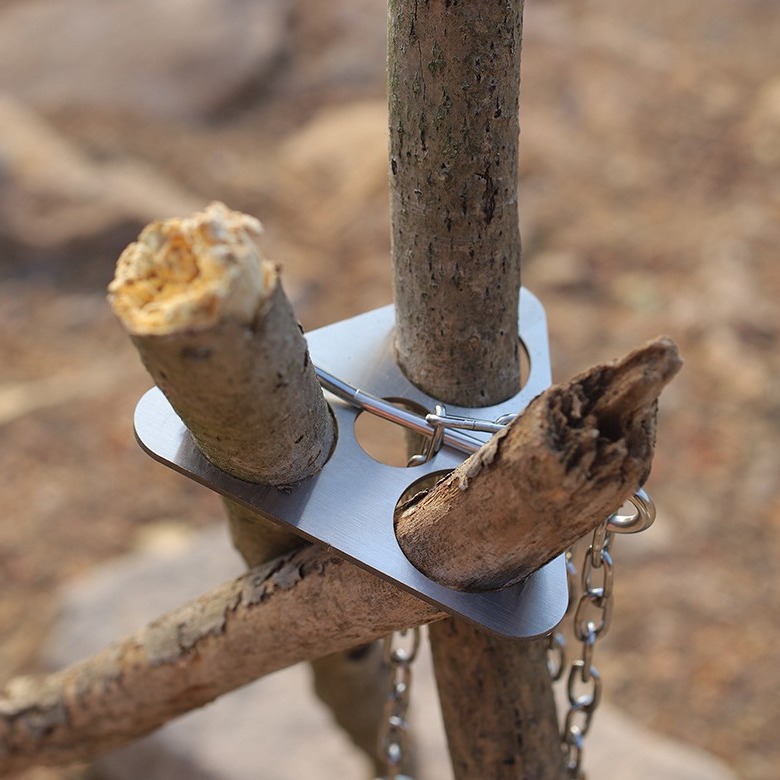 Camp Utensil Set - Stainless Steel Camping Tripod Portable Detachable