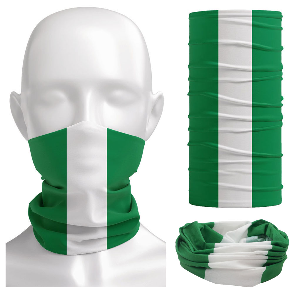 Outdoor Camping Essential Gear - Nigeria Flag Bandanna Women Neck Gaiter