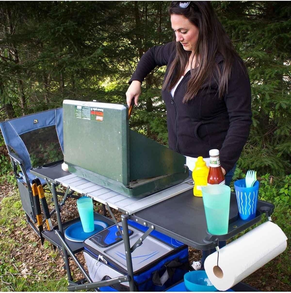 Slim Fold Portable Camping Kit - Outdoor Camping Cooking Table 评论和价格