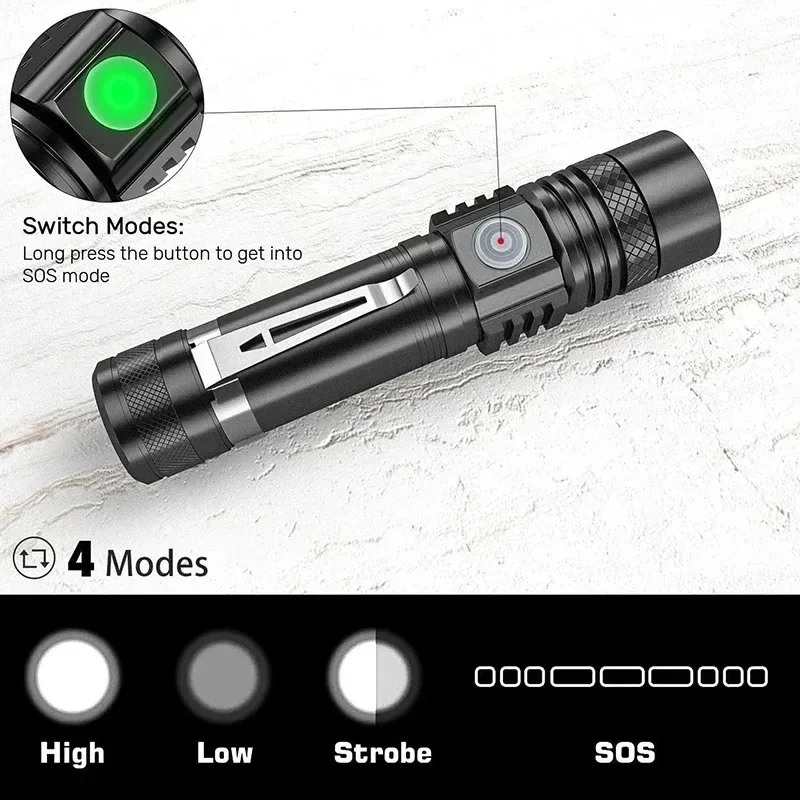 T6 LED Rechargeable Flashlight - Outdoor Camping Adventure 评论和价格