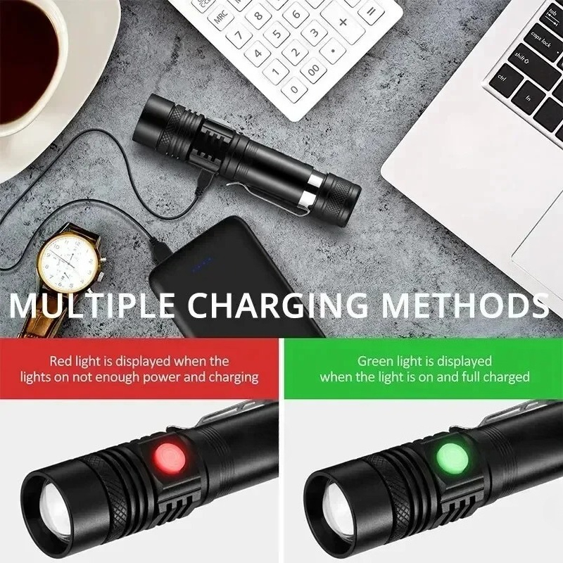 T6 LED Rechargeable Flashlight - Outdoor Camping Adventure 评论和价格
