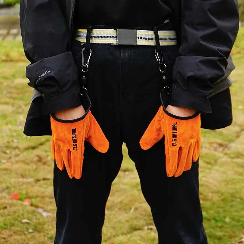 Heat Resistant BBQ Gloves Cowh - Outdoor Camping Fire 评论和价格