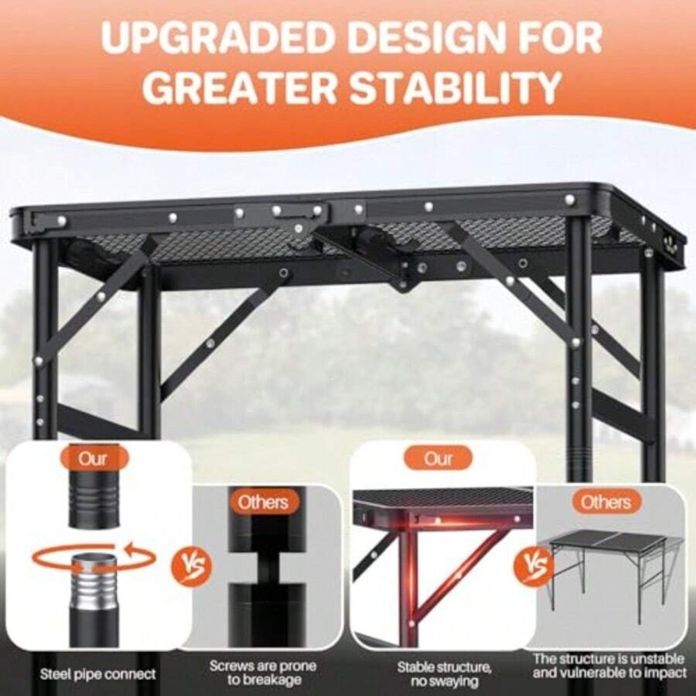 Portable Folding Camping Table - Outdoor Camping Cooking Table 评论和价格