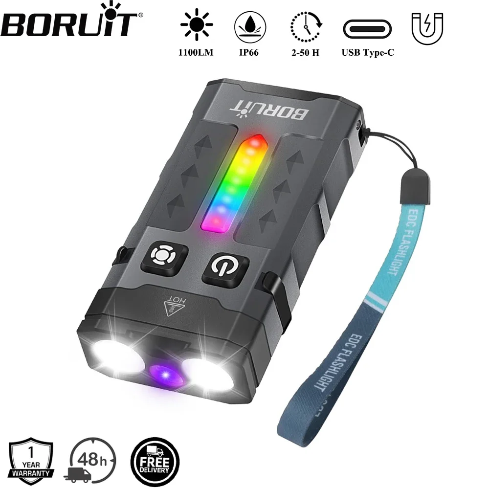 BORUiT EV20 1100LM EDC UV Keyc - Outdoor Camping Adventure 评论和价格