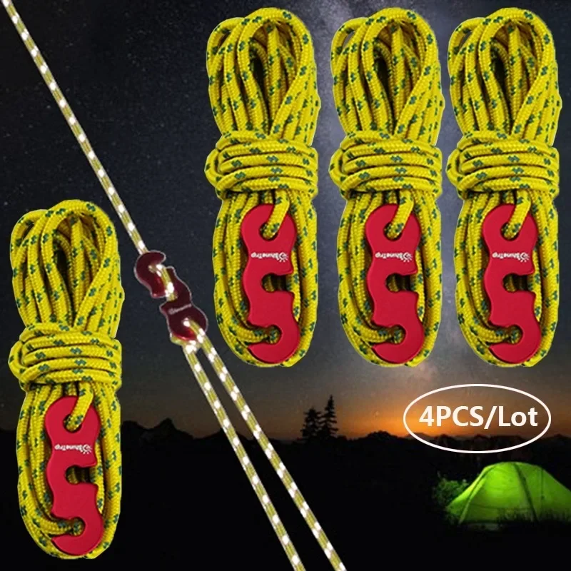 4pcs Durable Camping Tent Rope - Outdoor Camping Canopy 评论和价格
