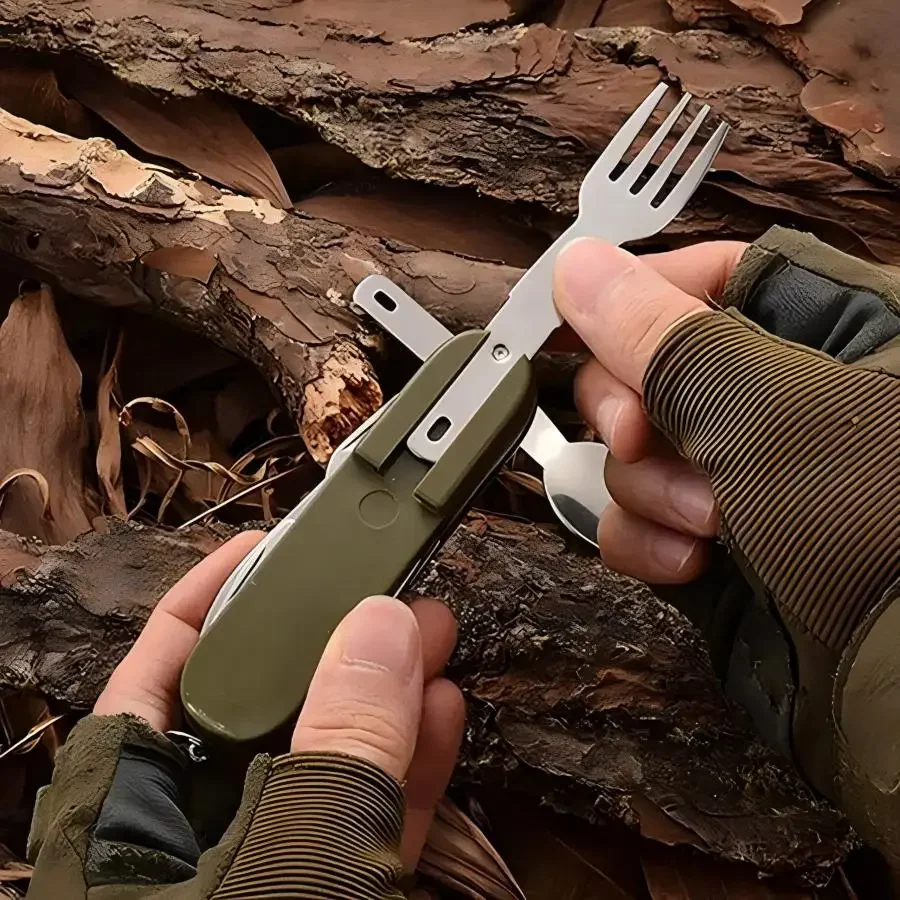 Camping Gear 5-in-1 Stainless  - Camp Utensil Set 评论和价格