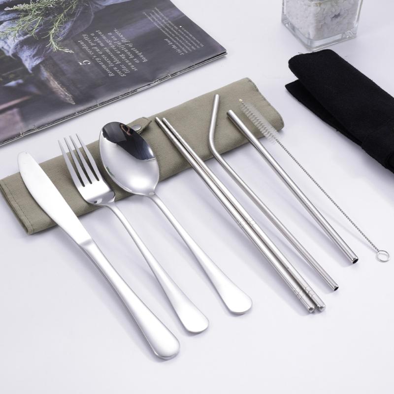 8Pcs/Set Tableware Travel Cutl - Camp Utensil Set 评论和价格