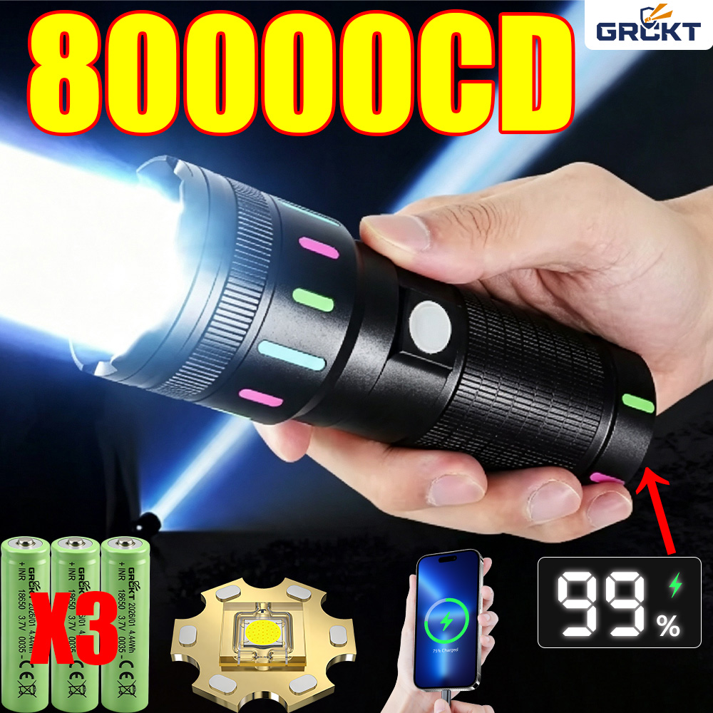 80000CD Most Powerful LED Flas - Outdoor Camping Adventure 评论和价格