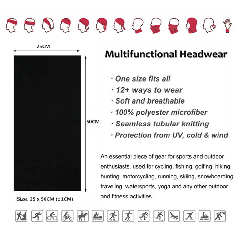 Seamless Solid Color Bandanas  - Outdoor Camping Essential Gear 评论和价格