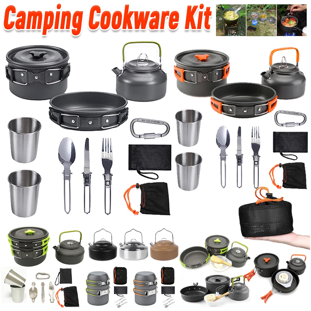 Camping Cookware Kit Kettle Po - Camp Utensil Set 评论和价格