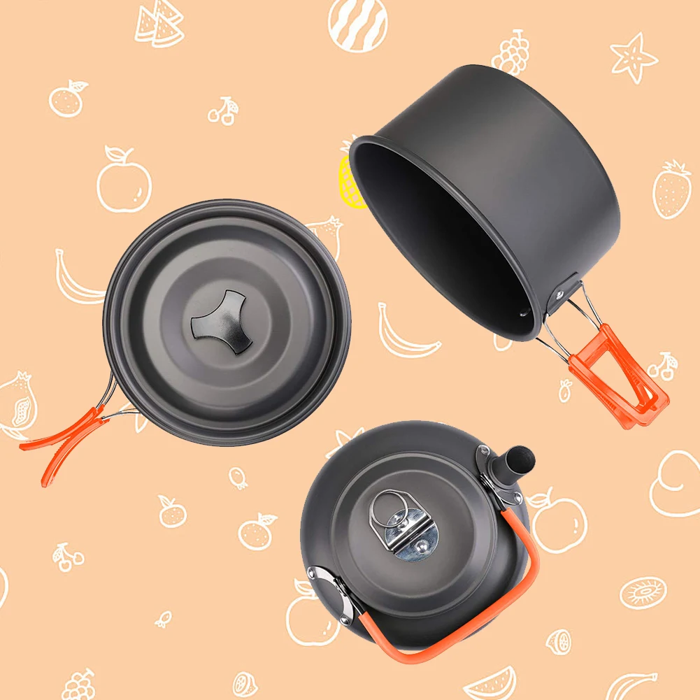 Camping Cookware Kit Kettle Po - Camp Utensil Set 评论和价格